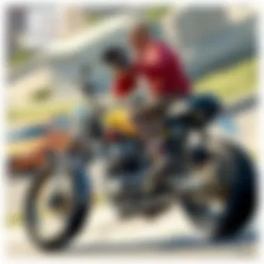 Rampage Motorcycle Loader in action during a high-speed chase.