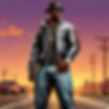 GTA Character Embracing the Roadman Style Character in GTA wearing a roadman outfit in an urban setting
