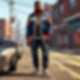 Close-up of a roadman outfit showcasing urban fashion elements