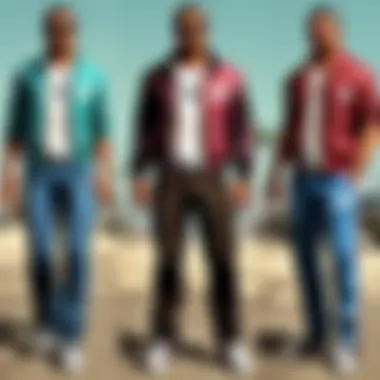 Rebellious Fashion Statement in GTA A character in a vibrant outfit reflecting rebellion and identity in the game world.