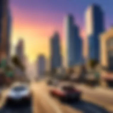 Dynamic Urban Traffic An immersive scene of in-game traffic and public transport systems interacting within a dynamic urban environment.