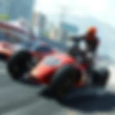 A cooperative gameplay scene in a racing environment