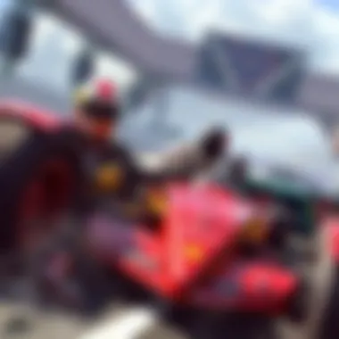 Two players intensely competing in a racing game