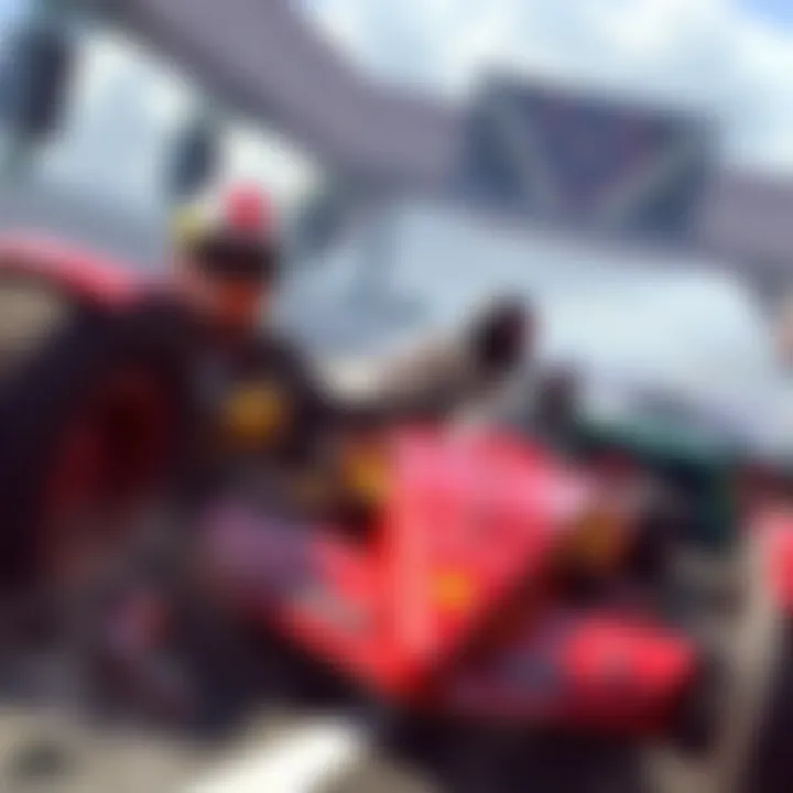 Two players intensely competing in a racing game