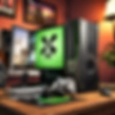Modern Gaming Setup: Xbox Meets PC A sleek gaming setup showcasing Xbox and PC integration