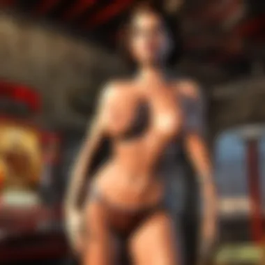 Sensual Digital Rendering in Fallout Porn Artistic depiction of a digital Fallout character in a seductive pose