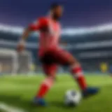 Gameplay action in a football simulation