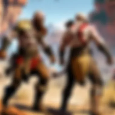 Combat Mechanics: Kratos and Atreus in Action An artistic representation of Kratos and Atreus in action, embodying the game's thrilling combat mechanics.