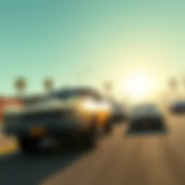 Engaging in a thrilling car chase