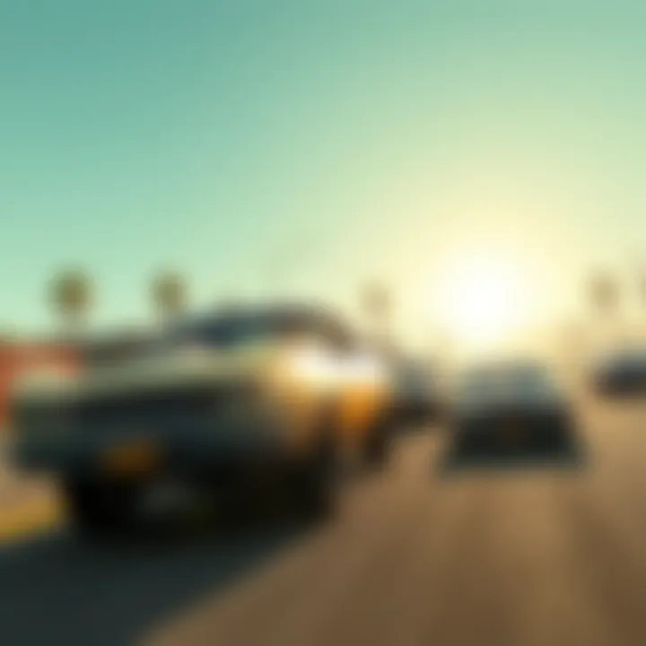 Engaging in a thrilling car chase