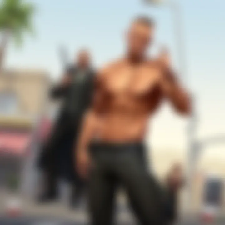 Engaging Gameplay Dynamics in GTA RPG Dynamic gameplay scene in GTA RPG