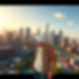 An illustration showcasing the vibrant cityscape of San Andreas