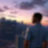 Scenic view of Los Santos skyline at dusk
