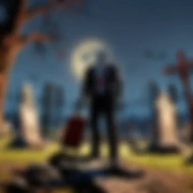 Haunted graveyard in Roblox game