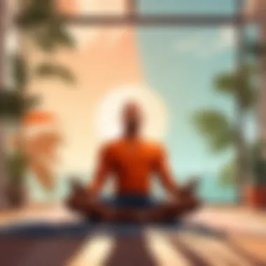 Mindful meditation session with headspace app