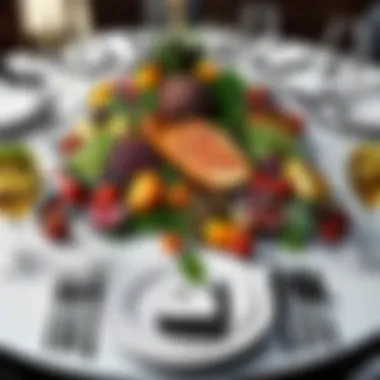 Elegant Table Arrangement for Modern Catering Experience Innovative Table Setting for Mod Catering Event