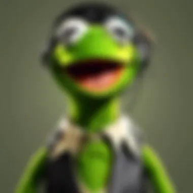 Kermit the Frog voice changer interface showcasing features