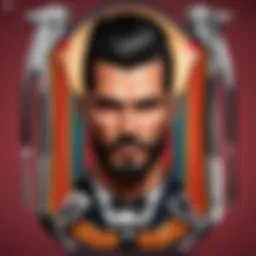 Barber tools arranged in a symmetrical pattern