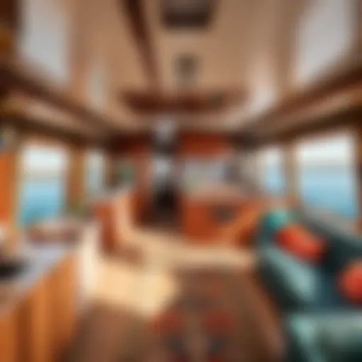 Luxurious Houseboat Interior with Ocean Views