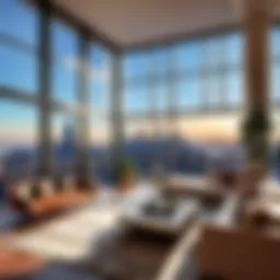Luxurious Penthouse Living Room with City View