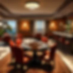 Elegant dining setup at a luxury hotel in San Andreas