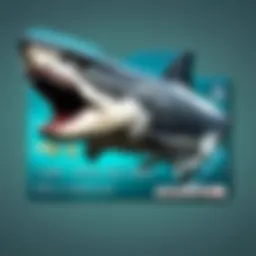 A digital representation of the Megalodon Cash Card featuring vibrant colors and design elements.