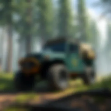 Compact Performance in the Forest Compact off-roader in a forested environment