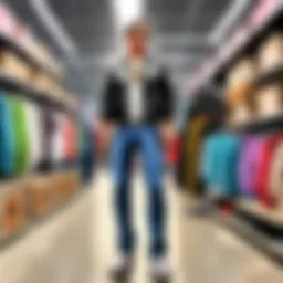 Elegant Woman Shopping at Discount Warehouse