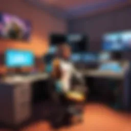Illustration of a futuristic PC gaming setup