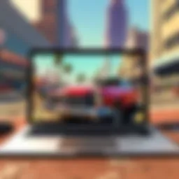 GTA gameplay on MacBook Air