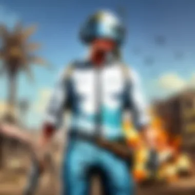 Dominating the Virtual Battlefield with UC Power-Ups Illustration of a PUBG player in a virtual battlefield with UC power-ups