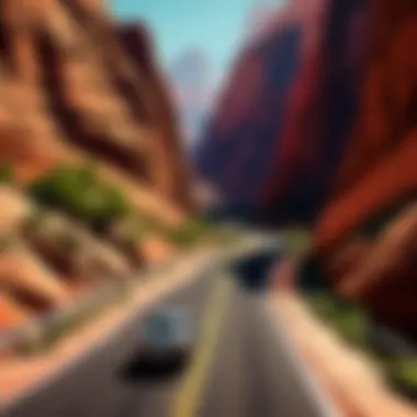 Winding Roads Beauty Scenic drive through the winding roads of Zion National Park