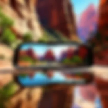 Serene reflection of nature in the crystal-clear waters of Zion National Park