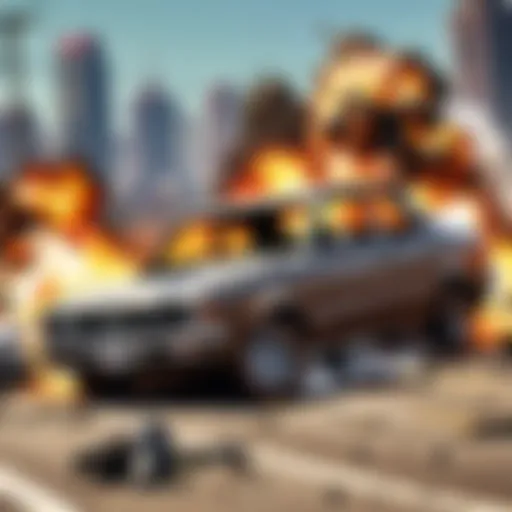 Explosive Car Crash in GTA Universe