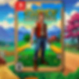 Illustration of Stardew Valley game cartridge on a Nintendo Switch