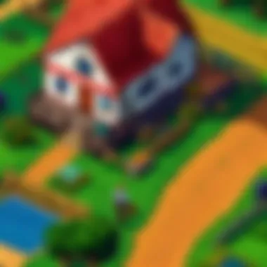 Economic Systems through Farming and Crafting A vibrant display of crops and artisan goods