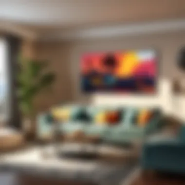 Home staging setup showcasing living room