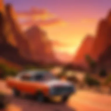 Spectacular sunset over the iconic rock formations in Zion National Park