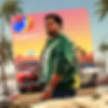 Visual representation of Google gift cards with GTA elements