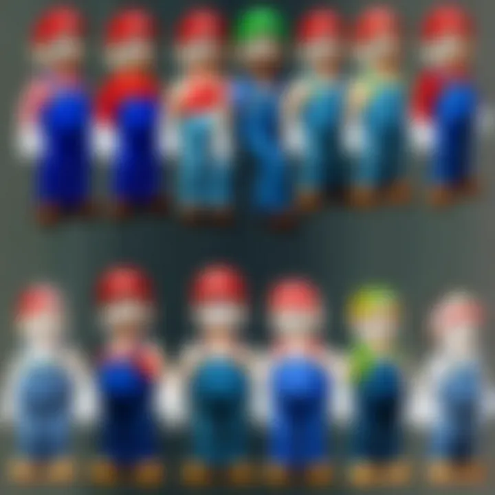 A collage of characters from various Mario Party games demonstrating character evolution.