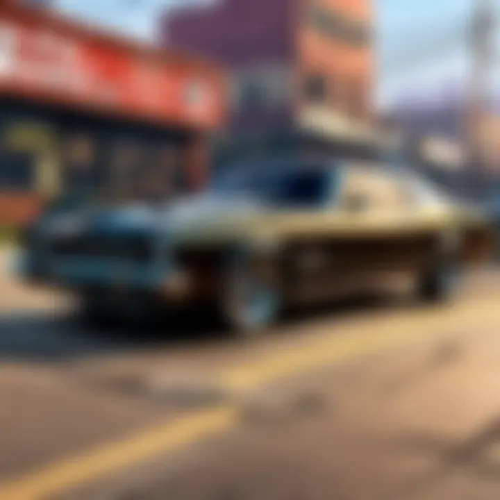 Detailed close-up of high-quality game graphics featuring a stylish sports car