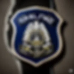 Detailed view of LAPD uniform insignia