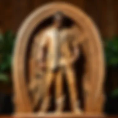 Elegant Wood Carved Creation Intricate Indonesian Wood Carving