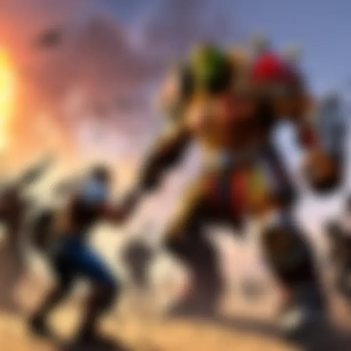 Epic World of Warcraft character in battle