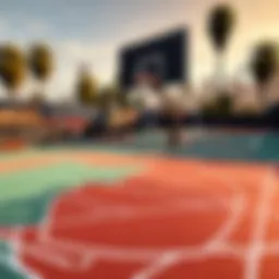 Virtual basketball court in NBA 2K for Xbox One