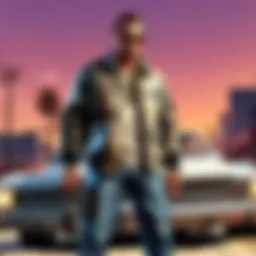 Abstract Conceptual Illustration of Virtual GTA Gaming World