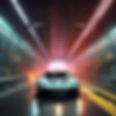 Supercar Sci-Fi Tunnel Race Virtual reality racing game presenting a supercar racing through a futuristic sci-fi tunnel