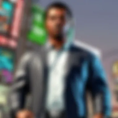 Visualization of a gamer avatar surrounded by virtual currency