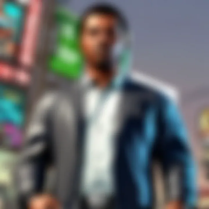 Visualization of a gamer avatar surrounded by virtual currency